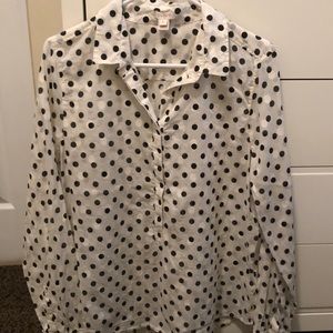 J crew polka dot blouse